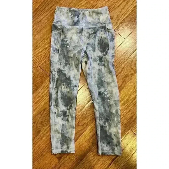 X by Gottex Women's Gray and White Athletic Leggings Size Small Yoga Running - Picture 1 of 6